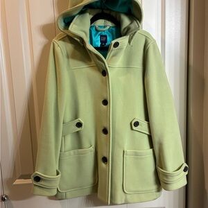 GAP Green Coat with Teal Lining